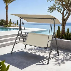 [en.casa] Satten Grau/Beige 3-Sitzer