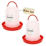 GarPet 2x Hühnertränke 3 L Geflügeltränke Hühnerzubehör Wasserspender Hühner Kükentränke Wassertränke Hühner Hühnertränke Automatisch Tränke