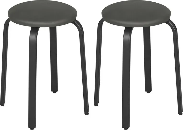 Lestarain 2er-Set runde Esszimmerstühle, Grau, Küche, Esszimmer, Schlafzimmer und Flur