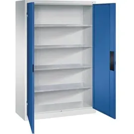 C+P Schwerlastschrank Metall 120,0 x 50,0 x 195,0 cm grau/blau 4 Fachböden abschließbar