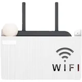 Router Wandhalterungsregal | WLAN Router Aufbewahrungsbox | Router Wandmontagebox | Multifunktions Router Lagerregal Mit Bodenkühlung Bodenkühlung WLAN-Boxen Kein Stanzen ABS-Wireless-Router-Rack