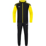 Jako Kinder Trainingsanzug Polyester Performance mit Kapuze, Schwarz/Soft Yellow, 140