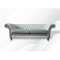 JVmoebel Chesterfield-Sofa, Chesterfield Braun Wohnzimmer Modern Design Couchen Sofa Ledersofa grau