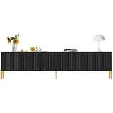 modfu TV-Lowboard 190x48x38 cm Schwarz MDF/Spanplatte