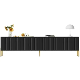 modfu TV-Lowboard 190x48x38 cm Schwarz MDF/Spanplatte