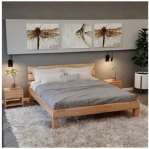 Krok Wood Massivholzbett Valetta in Buche mit Kopfteil 160 cm x 200 cm