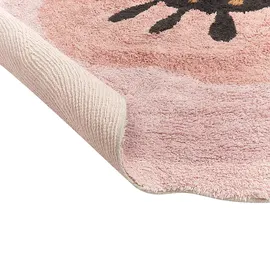 Beliani Kharat Kinderteppich 140 x 140 cm Beige/Rosa