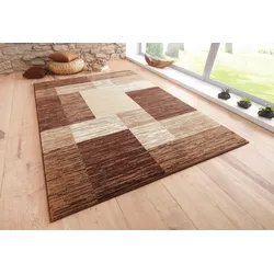 Teppich »Melvin«, rechteckig, schön weich, flacher Teppich Karo-Muster, 629749-6 braun 8 mm