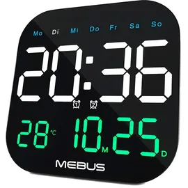 MEBUS Quarz-Wanduhr 19855  schwarz