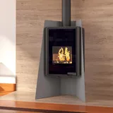 HS Flamingo Deluxe Island Kaminofen Grau 9 kW Holzofen Holzkamin Ofen Kamin