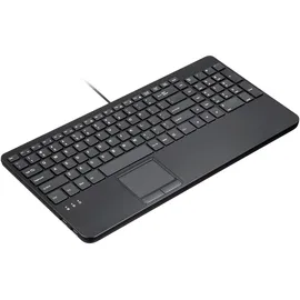 Perixx PERIBOARD-534 H DE, Kabelgebundene USB Tastatur - mit Touchpad und 2x Hub