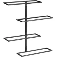 Beliani Wand-Weinregal Einsteinium Metall Schwarz