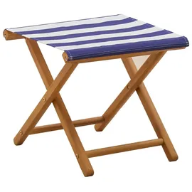 vidaXL Liegestuhl 2 pcs Massives Eukalyptus Holz 2 St. blau/weiß