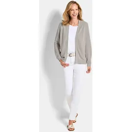 GOLDNER Strickjacke mit Strickbandblende Grau 48