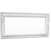 ACO Severin Ahlmann GmbH & Co. KG Kellerfenster Einfachglas ESG Kunststoff Kippfenster weiß, Größe: 80x50cm, wärmeisolierend, Schutzgitter nachrüstbar weiß