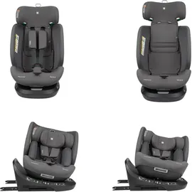 KIKKABOO i-Size Kindersitz i-Hike (40-150 cm) Isofix, 360° drehbar, verstellbar grau - Grau/Schwarz