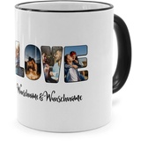 PhotoFancy® - Fototasse 'Love' - Personalisierte Tasse mit eigenem Foto und Text selbst gestalten - Schwarz