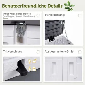 Costway Gartenschrank 118 x 63 x 94 cm Grau/Weiß