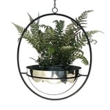 DanDiBo Ambiente DanDiBo Blumenampel Metall Wand Hängepflanzen 78 cm 96087 L mit Topf Silber Pflanzenhänger Blumenhänger Topfhänger Blumen Blumentopfhänger Hängetopf