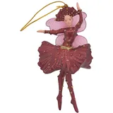 ecoSoul Weihnachten Ballerina Elfe Tänzerin Deko Baumschmuck Anhänger Ostern Christbaumschmuck weinrot 15 cm