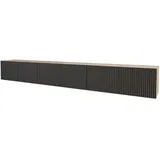 altdecor NOA-2 Lowboard 300 cm Schwarz Holz/MDF/Holzwerkstoff