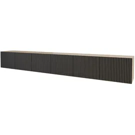 altdecor NOA-2 Lowboard 300 cm Schwarz Holz/MDF/Holzwerkstoff