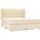 vidaXL Boxspringbett mit Matratze Creme 180x200 cm Stoff