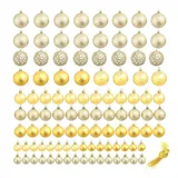 vidaXL 100-tlg. Weihnachtskugel-Set 3/4/6 cm Golden