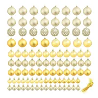 vidaXL 100-tlg. Weihnachtskugel-Set 3/4/6 cm Golden