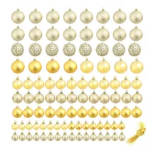 vidaXL 100-tlg. Weihnachtskugel-Set 3/4/6 cm Golden