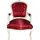 Casa Padrino Barock Salon Stuhl Bordeaux Rot Muster/Antik Weiss
