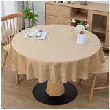 simurq Tischdecke Abwaschbar Rund 160 cm Beige