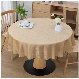 simurq Tischdecke Abwaschbar Rund 160 cm Beige