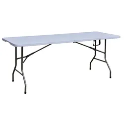 Buffettisch Gartentisch Klapptisch zusammenklappbar faltbar weiß grau 180x70x74cm NIKOLAUS