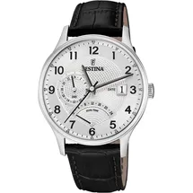 Festina Herrenuhr Klassik Armbanduhr Leder schwarz UF16983/A - Schwarz