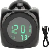 Projektionsuhr Eosnow Led-digitaluhr Mit Stimme Und Usb-kabel, Schwarz