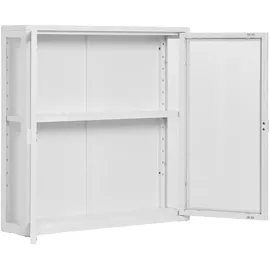 VCM Brisbane Vitrinenschrank Wandhängend, 2 Glas Türen Weiß