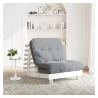 VidaXL Futon Schlafsofa mit Matratze Weiß 90x206x11 Massivholz Kiefer