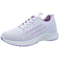 Sportschuhe Turnschuhe Sneaker Für Damen Damen Mesh Hollow Sports Frühling und Mesh Einzelschuhe Flying Woven Orthopädische Freizeit Laufschuhe Leichte Barfußschuhe Hallenturnschuhe (Purple,39) - 39 EU