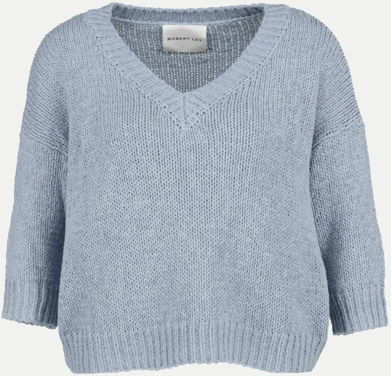 Lochstrickpullover Blau 46