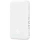 Baseus Powerbank 5000mAh 20W (White) Powerbank (Akku) + Weiß - 5000 mAh 20 W Usb-c-kabel (20 V/3 A)