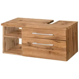 WELLTIME Waschbeckenunterschrank "Davos", braun (eichefarben, eichefarben), B:90cm H:41cm T:47cm, Schränke, Waschbeckenunterschrank, Breite 90 cm