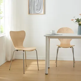 [en.casa] Esszimmerstuhl Essunga Holz/Metall beige 4er Set