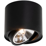 Qazqa - Modern Moderner Deckenstrahler schwarz dreh- und neigbar AR111 - Rondoo Up I Wohnzimmer I Schlafzimmer - Aluminium Zylinder - LED geeignet GU10