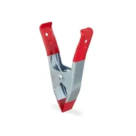 Relaxdays Klemmzwingen Metall, große Federzwingen im 6er Set, Spannweite 50 mm, Foto, Pool, Leimklemmen 145 mm, rot