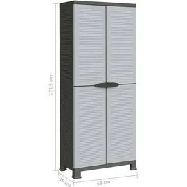 vidaXL Kunststoffschrank 0,68 x 0,39 x 1,72 m grau