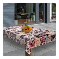 laro Tischdecke Wachstuch-Tischdecken Weihnachten Macarons Rose Rot rechteckig rot 280 cm x 100 cm