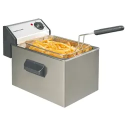 Neumärker Elektro Fritteuse Edelstahl, Langlebige Edelstahl-Fritteuse für effizientes Frittieren in der Profiküche, 1 x 5 Liter ohne Fettablauf