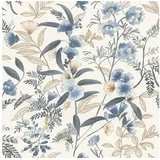 Rasch Textil Rasch Vliestapete Blumen (Hellblau, Floral, 10,05 x 0,53 m