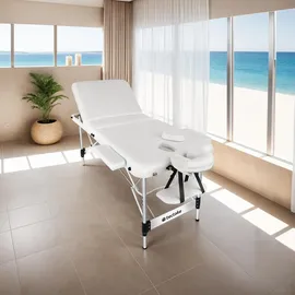 Tectake tectake® 3 Zonen Massageliege, Breite 70 cm, Polsterung 5 cm, mit Aluminiumgestell, 212 x 103 x 90 cm